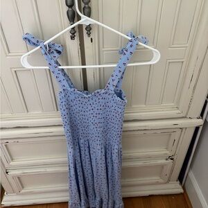 Crown & Ivy Blue Midi Dress with Red Accents